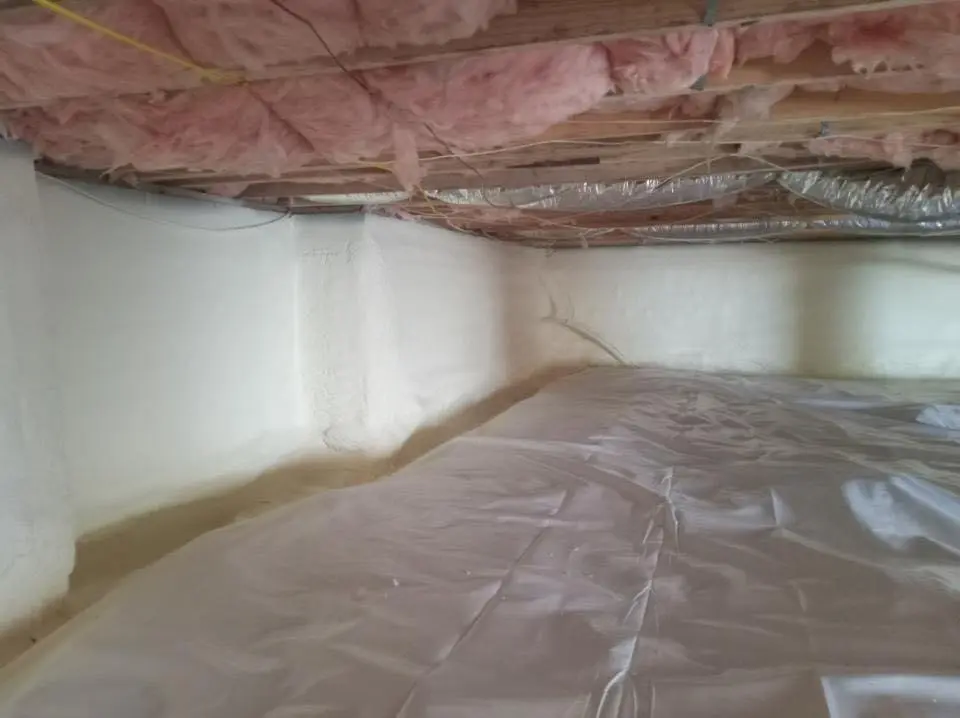 Crawl space encapsulation with closed-cell spray foam for Attic Insulation in Winston-Salem